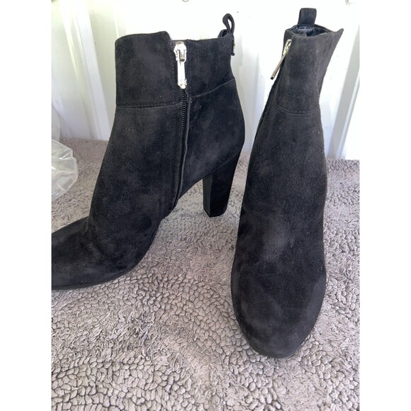 Sam Edelman Siana Boots Womens Sz 10 Black Suede Heeled Zipper Booties - Picture 3 of 11